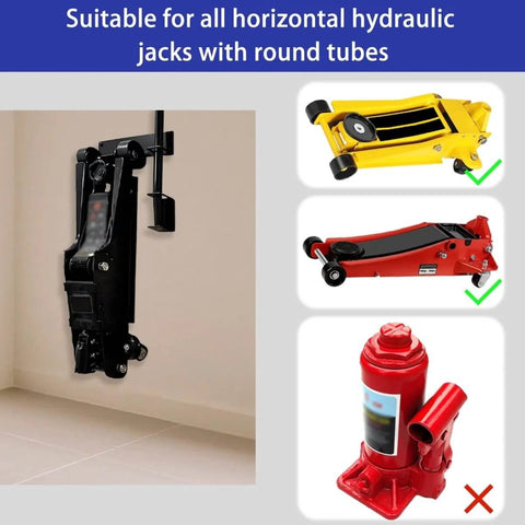 Floor Jack Wall Mount Organizer Brackets For Garage Tools Heavy Duty Jack Stands Holder Storage Rack For Hydraulic Trolley Jacks Hang Levers And Accessories Wall Mounted Jack Storage For Your Home Shop installed on wall