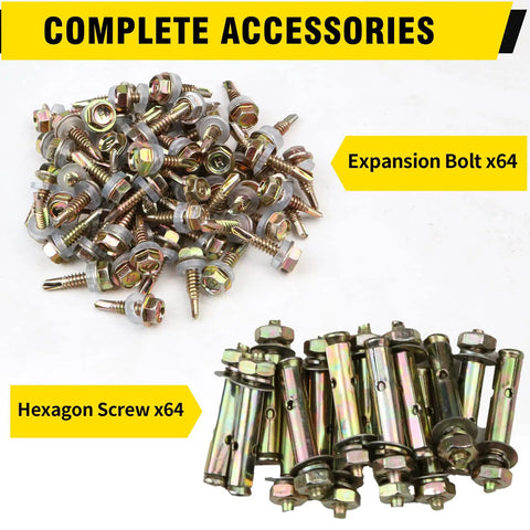 Expansion bolts and hexagon screws for Built Tough 4x4 Post Base Brackets 6 Pack, 14 Gauge Steel, Easy Install, Rust Resistant
