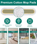 Premium cotton mop pads for Built Tough Commercial Dust Mop With Extended Rustproof Steel Shaft And Wide Sweep Design.