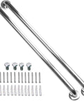 Two Pack 32 Inch Shower Grab Bars Set In SUS304 Stainless Steel Rustproof Bathroom Grab Bar Handles With Concealed Mount visible with screws