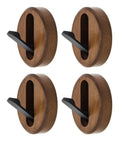 Swanky Black Walnut Wall Mounted Hooks For Folding Storage Game Changer For Small Spaces Modern Wood Coat Hangers For Entryway Bathroom Organization No Brainer Upgrade To Your Home Decor, set of four