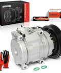Straight Up Top Tier Air Conditioning Compressor Replacement With Clutch For Toyota Corolla 2003 Through 2008, showing compressor with accessories.