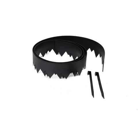 Pound-In Landscape Edging Kit With Anchoring Stakes, 4.5 Inch Straight-Top Black Plastic Garden Border, 20 Foot Coil image