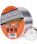 Butyl Tape Waterproof Sealing Tape With Aluminum Foil For RV Roofs, Windows, Pipes And Boats, Leak Patching, 2 Inch By 16 Feet, Silver