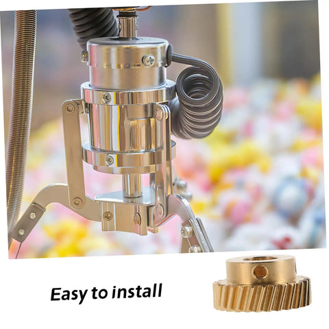 Beef Up Your Claw Machine With Dual Gear Upgrade For Stronger Grip And Stable Catch Precision Worm Gear And Pinion Replacement Parts For Toy Claw Machines Compatible With Various Models, brass gear close-up