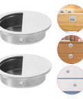 Stainless Steel Semi Circle Cabinet Pulls 40mm Recessed Drawer Handles 4 Pack Brushed Hardware