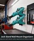 Two Pack Jack Stand Wall Mount Organizers For Garage Heavy Duty Solid Steel Vertical Storage Racks Mounts 2 And 3 Ton Stands