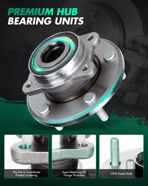 Close-up of Two Pack Front Wheel Bearing And Hub Assembly For Dodge Journey 2009-2020 with 5 lug pattern and ABS sensor
