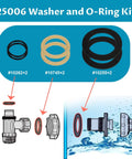 Pool Plunger Valve Gasket Kit for Intex 10747 Replacement Seals O Ring Washer Set Compatible with 1.5 Inch Fittings diagram