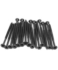 Built Tough Black Door Hinge Screws Size 8 By 2 And Three Quarter Inches Corrosion Resistant Carbon Steel Wood Fasteners.