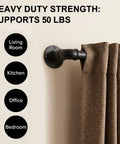 Industrial Black Curtain Rods 18 To 88 Inch Adjustable Length 1 Inch Diameter Pipe Wall Mount Supports 50 LBS