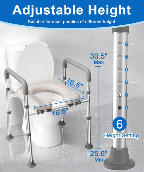 Raised Toilet Seat Riser For Seniors With Quick Twist Adjustment And Lightweight Aluminum Build Delivers A Smooth Anti Slip Top While Giving Back Knee Relief Adding Big Time Comfort To Daily Chores With Zero Hassle All Year Round