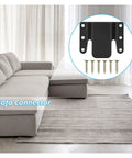 Universal Sectional Couch Connectors Legit Sturdy Sofa Stabilizer Clips for Quick Install shown with screws in modern living room.