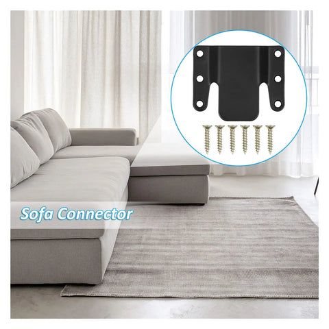 Universal Sectional Couch Connectors Legit Sturdy Sofa Stabilizer Clips for Quick Install shown with screws in modern living room.