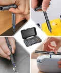 All In One 24 In 1 Magnetic Ratchet Screwdriver Set With Detachable Handle And S2 Steel Bits in use for furniture and electronics repair