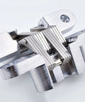 Close-up of Heavy Duty Concealed Door Hinges For Internal Doors 180 Degree Folding Stainless Steel Butt Hinges Built In Hidden Cross Gemel