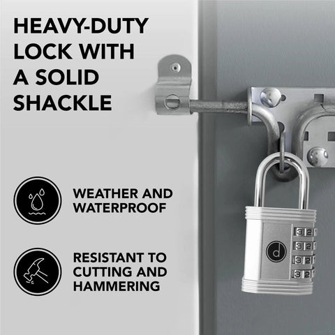 4 Digit Combination Padlock For Gym Lockers And Outdoor Gates built tough weatherproof zinc alloy security lock on latch
