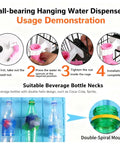 Ball-bearing hanging water dispenser installation steps for Zero Drama Pet Water Dispenser With Automatic Dog Kettle And Cat Bottle Stainless Steel Nozzle For Puppies Cats Rabbits And Small Pets Twist Lock Cage Bracket Totally Smooth Sipping Red Double Spout Stand.