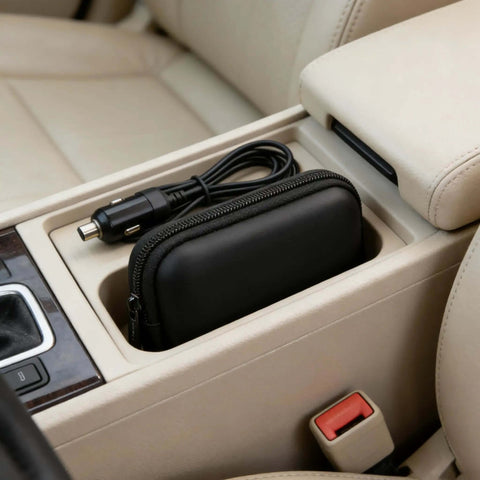 Hassle Free Waterproof Cable Organizer Pouch With Plush Velvet Interior Keeps Your Gear Secure And Scratch Free Simple Toss In Bag Case For Phone Chargers Earbuds And Cables On The Move in car cup holder.