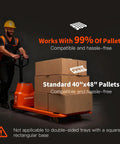 Heavy Duty Electric Pallet Jack With 4,400 Lb Load Capacity And Power Lift For Warehousing Moving Heavy Carts Fast with stacked boxes.