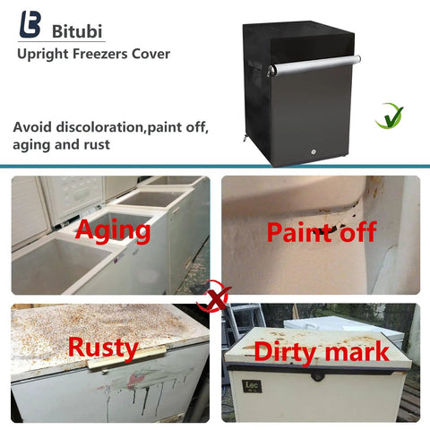 Outdoor Upright Freezer Cover Fits 22 W 23 D 34 H To Shield Your 3.0 Cu Ft Compact Mini Freezer from Weather, Rust, Aging, Paint Off
