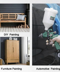 Hella Durable Hvlp Spray Gun Kit Featuring Three Precision Nozzles For Fast Automotive Basecoat Application Hard Core Brass Build Easy Dial Up Control Designed To Drop That Sick Car Shine In No Time, showing automotive use.
