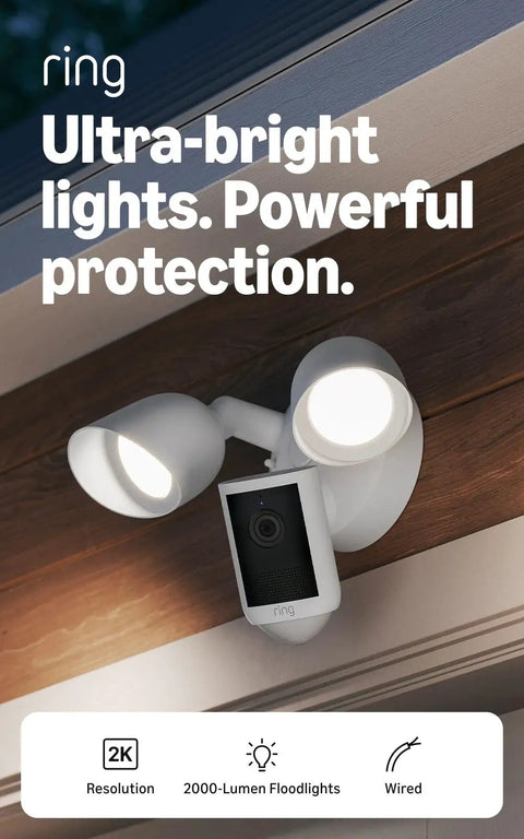 Wired Floodlight Security Camera Serving Up Legit Crisp 2K Video And Wide Angle Coverage With 6X Digital Zoom For Sharp Clarity And Ultra Bright Lights To Keep Your Crib Secure While You Catch Every Weird Visitor