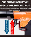 Close-up of Heavy-Duty Pneumatic Pulse Torque Wrench, Pistol Grip Air Impact Driver showing one-button reverse and forward switch design.
