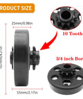 Centrifugal Clutch For Go Karts And Mini Bikes Three Quarter Bore 10 Tooth With 40 41 420 Chain product size diagram