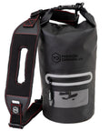 Faraday Tote Dry Bag 7L Capacity Waterproof Signal Blocking For Phones Tablets Radios On The Go, shown in black with shoulder strap.