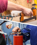 Using Brass Quick Connect Hose Fittings Set For Air Compressors, 14 Piece Copper Plated One Quarter Inch Quick Connects in workshop