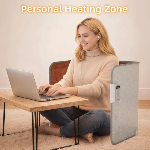 Quiet 195W Under Desk Foot Warmer With Heating Pad For Feet Energy Saving Electric Foot Warmer used by person at desk