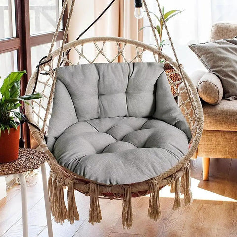 Ultra Cozy Hammock Chair Cushion For Patio And Garden Hanging Basket Egg Chair Thick Nest Back Pillow Round Seat Pad Anti Slip Back Support Skin Friendly Soft Filling Gray on swing chair indoors