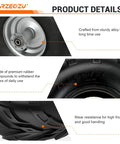 145/70-6 Mini Bike Tire With 6 Inch Rear Rim Assembly Kit showing alloy rim, tire tread, and rubber durability features