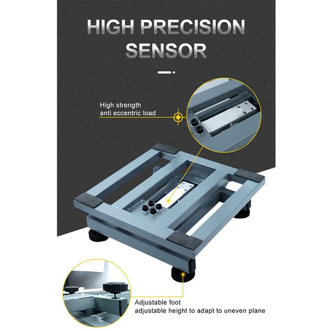 Heavy Hitter Digital Platform Scale With Big Boss Screen Rock Solid postal parcel scale showing high precision sensor and adjustable foot.