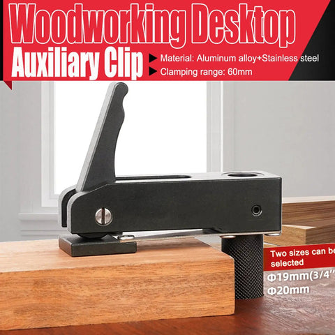 Desktop Quick Acting Holdfast Clamp Woodworking Bench Station With Hella Strong Grip Three Gear Locking System Router Hold Down Clip Solid Heavy Duty Build 20mm clamped on wood with aluminum alloy structure