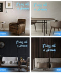 Blue USB Neon Sign for Wall Decor It Was All a Dream LED Neon Light in various rooms, showcasing retro vibe and warm ambience