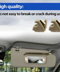 Two Pack Beige Sun Visor Clips For Chevy Silverado 1500 Tahoe And GMC Sierra 1500 Yukon 2007-2013, interior view.