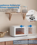 Heavy Duty Self Adhesive Caster Wheels And Appliance Rollers For Kitchen Countertop Sliding With 360 Degree Swivel Making Coffee Makers Glide Like A Champ No Sweat Installation Black Set Of 8 For Total Breeze Moving on a countertop under an appliance.