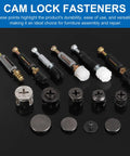 Heavy Duty Cam Lock Furniture Connectors Kit With M6 X 40mm Zinc Dowel Bolts And Snug Caps for cabinet assembly tools.