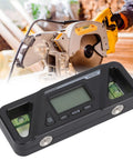 Dead Nuts Accurate Digital Level With Rock Solid Magnetic Base And Bright Lcd Screen And Precision Inclinometer And Angle Finder Tool For Woodworking And Auto Shop Jobs, close-up view with LCD display and magnetic base.