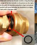 Solid Brass Shower Head Swivel Ball Adapter With Hand Shower Connector And Arm Extension In Oil Rubbed Bronze, O-ring seal close-up