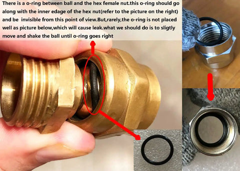 Solid Brass Shower Head Swivel Ball Adapter With Hand Shower Connector And Arm Extension In Oil Rubbed Bronze, O-ring seal close-up