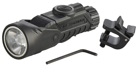 Vantage 180 Degree Dual Beam Firefighter LED Flashlight With Helmet Mount And Right Angle Beam, 250 Lumen shown with accessories