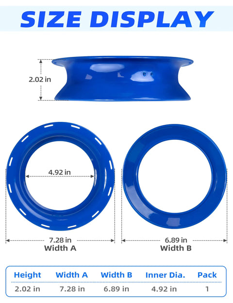Size display of 7 Inch Fishing YoYo Spooler For Line And Leader Storage with dimensions and measurements shown in blue.