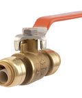 Plug And Play Push To Connect Brass Ball Valve Half Inch No Fuss Shutoff For PEX Copper CPVC PE-RT SDR-9 HDPE Pipes