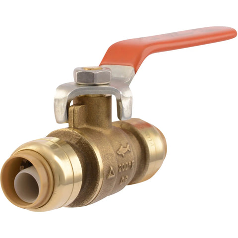 Plug And Play Push To Connect Brass Ball Valve Half Inch No Fuss Shutoff For PEX Copper CPVC PE-RT SDR-9 HDPE Pipes