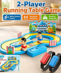 Table Top Running Race Game Toy With Multipurpose Track Motion For Kids And Fam Two Player Interactive Party Game Wireless Design Green A Tabletop Friendly For Easy Setup And Fam Game Night Favorite. Blue plastic tabletop running race game with two wristbands and box shown