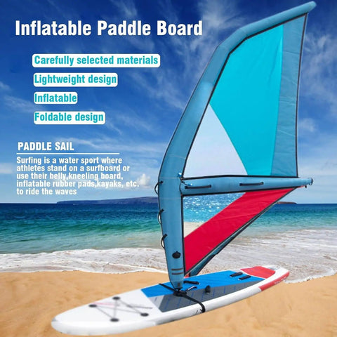 4.2 Sq M Inflatable Surfing Wing for Windsurf Foil Sailing on beach, Oxford cloth and PVC build, wind sail unfolded on sand