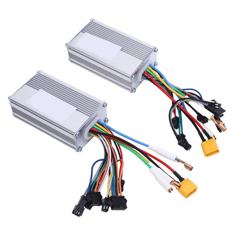 Dual Drive Motor Controller for Electric Bikes and Scooters, 48V 25A 1200W power management, aluminum alloy housing with wires